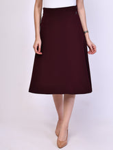 Exude Loyalty Solid A-line Skirt (Wine)