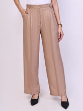 Exude Timeless Threads Straight Fit Trousers with Pockets (Beige)