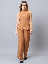 Zip-Front Waistcoat & Wide-Leg Trouser Set