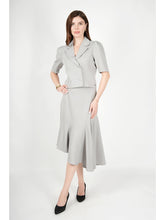 Exude Sunbeam Blazer Top with A-Symmetrical Skirt Grey Co-ord Sets