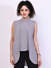 Exude Layered looks High Neck Layered Top (Lilac)
