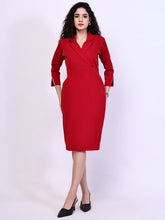 Exude Wonder Blazer Sheath Dress (Red)