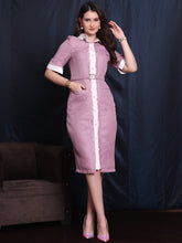 Exude Glow Unique Shirt Dress With Belt And Padded Shoulder