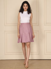 Exude Linen Bloom A-line Skirt Lilac
