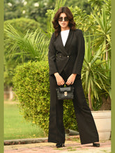 Exude Eminence Solid Bootcut Trousers Black Trouser