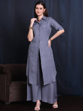 Exude Brave Heart Linen Wide Leg and Collar Top Set