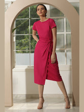 Exude Luminosity Side Knot Wrap Dress Hot Pink Dresses