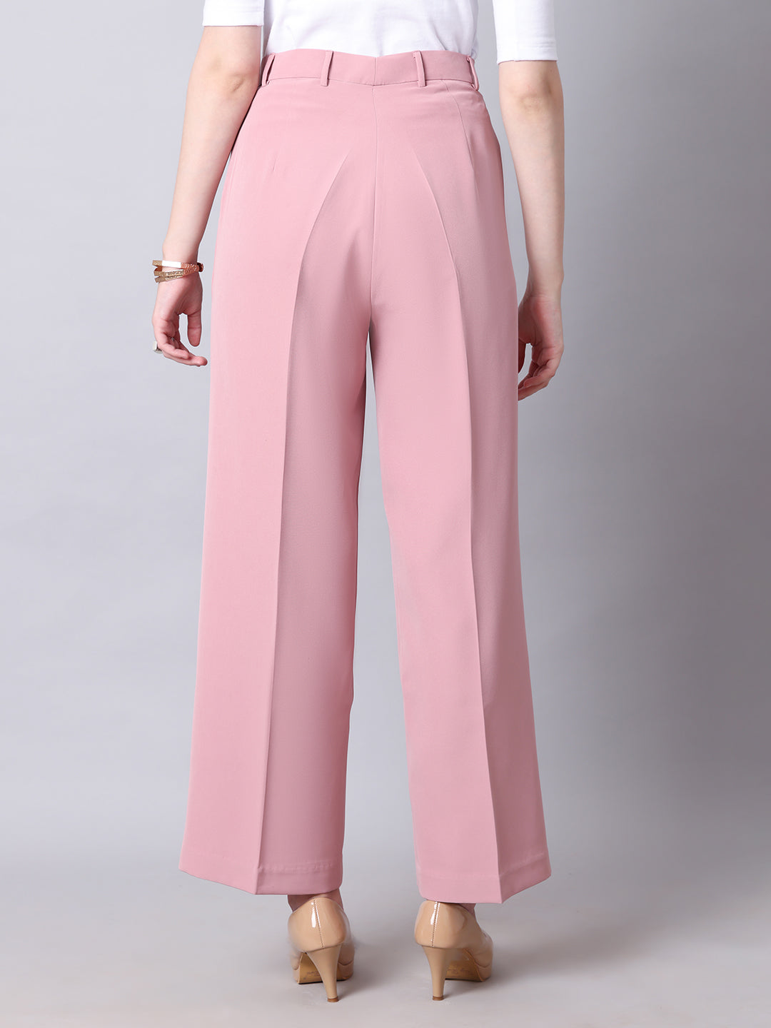 Exude Empowered Chic Wide Leg Trouser Dusty Pink Trousers