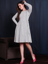 Exude Gleam & Grace A-line Dress With Unique Paneled Skirt Detailing