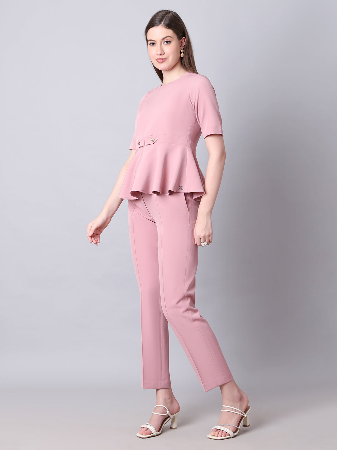 Exude Her Legacy A-Line Top with Waist Detail, Paired With Matching Straight Fit Trouser Co-ord Sets