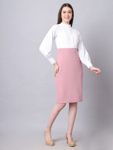 Exude Show-stopping Colour Block with High Neck Dress Dusty Pink