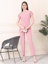 Exude Elysian Essence Asymmetrical Top with Cap Sleeves Dusty Pink Tops