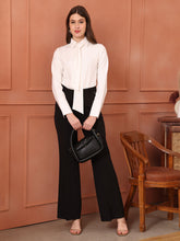 Exude Feminine touch Tie Shirt White