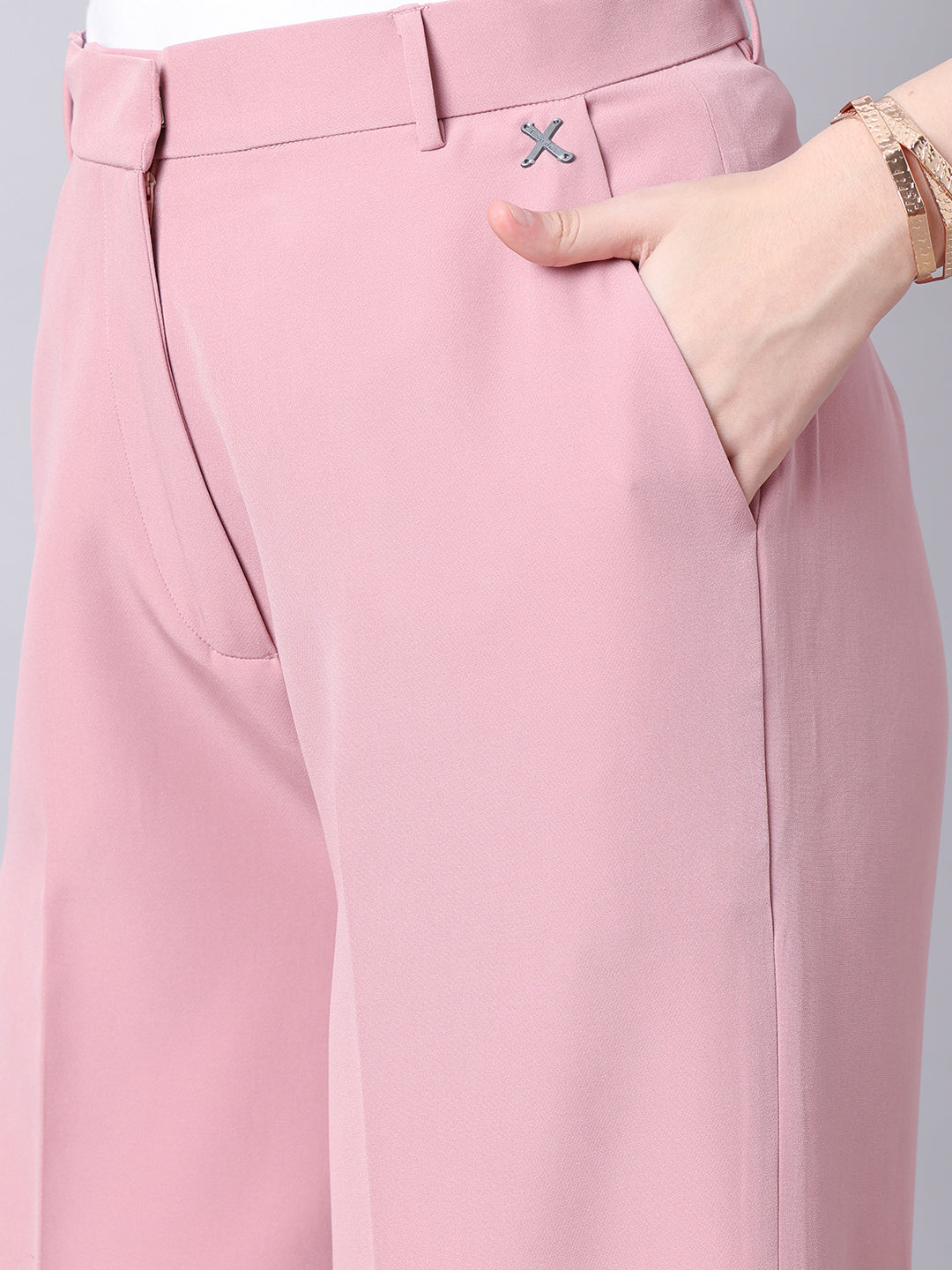 Exude Empowered Chic Wide Leg Trouser Dusty Pink Trousers