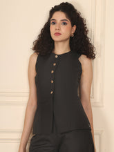 Tailor Fit Suiting Waistcoat Top Black
