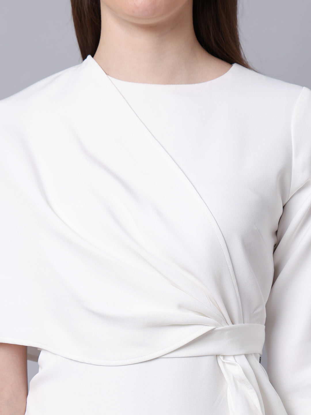 Exude Incandescent Draped Dress White Dresses