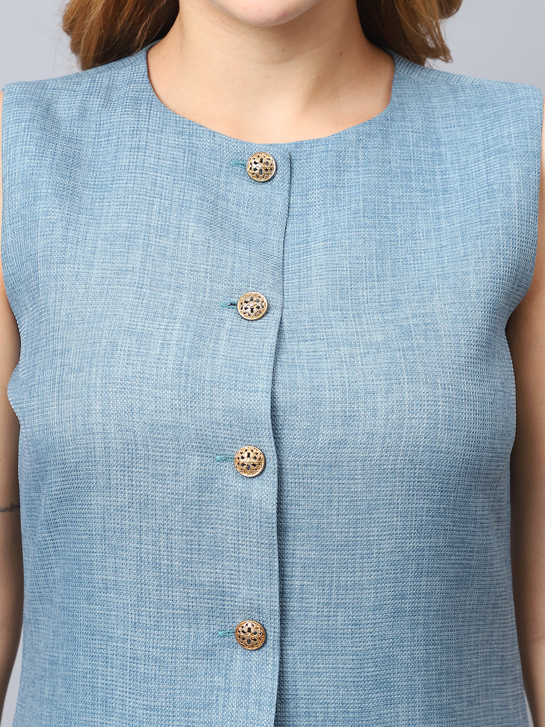 Exude Luxe Linen Set Cyan