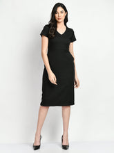 Exude Composure Sheath Dress Black Dresses