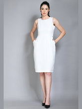 Exude Courage Sleeveless Sheath Dress White Dresses