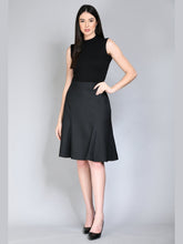 Exude Decisiveness Checked A-line Skirt Black Skirt