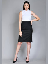 Exude Empathy Checked Pencil Skirt Black Skirt