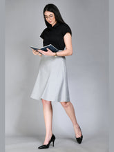 Exude Decisiveness Checked A-line Skirt Grey Skirt
