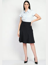 Exude Resilience Striped A-line Skirt Navy Skirt