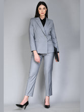 Exude Enthusiasm Double Breasted Blazer Pant Suit Grey Co-ord Sets