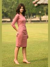 Exude Apex Side Pleat Sheath Dress Watermelon Pink Dresses