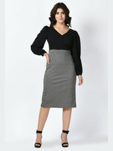 Exude Style Colour Blocked Sheath Dress Charcoal Black + Black Dresses