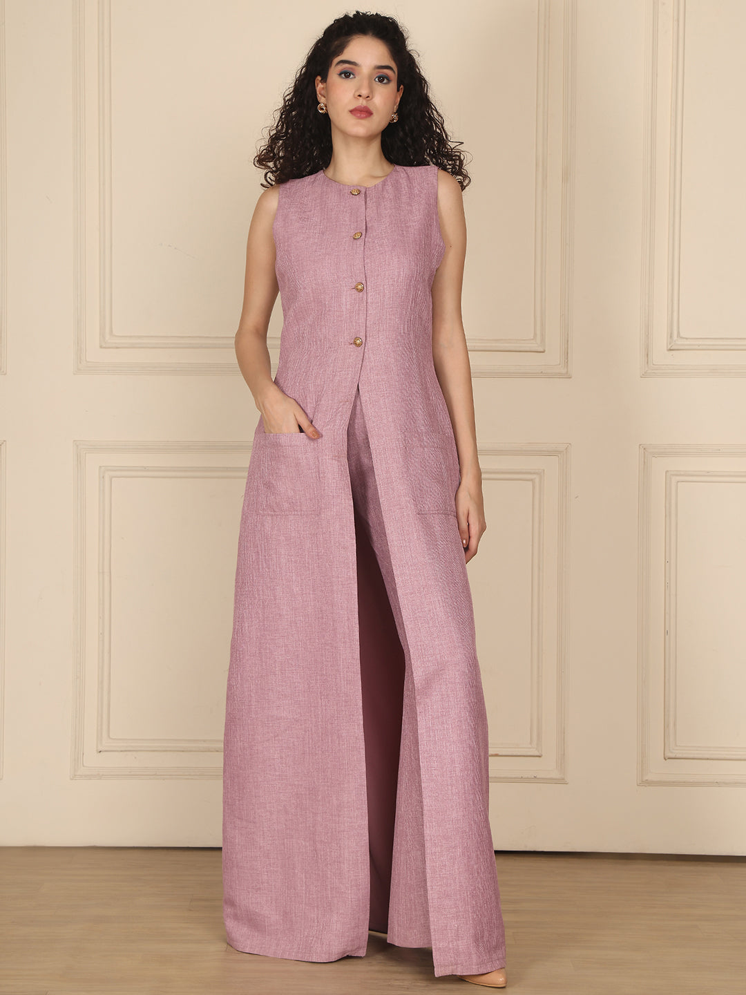 Exude Luxe Linen Set Lilac