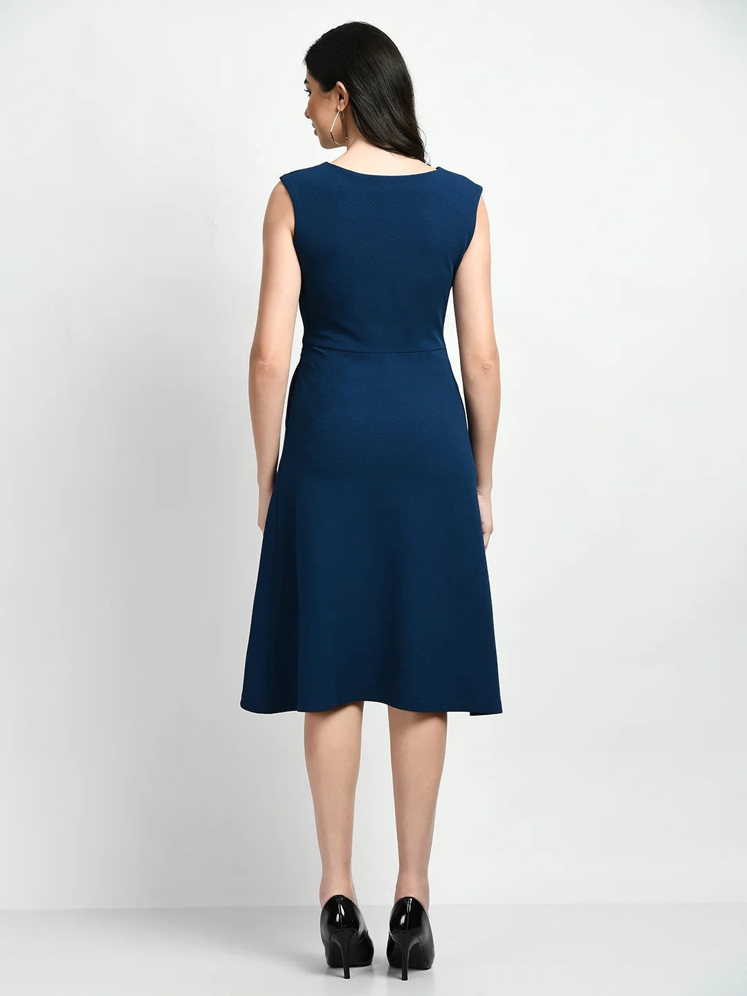 Exude Pride A-line Wrap Dress Royal Blue Dresses
