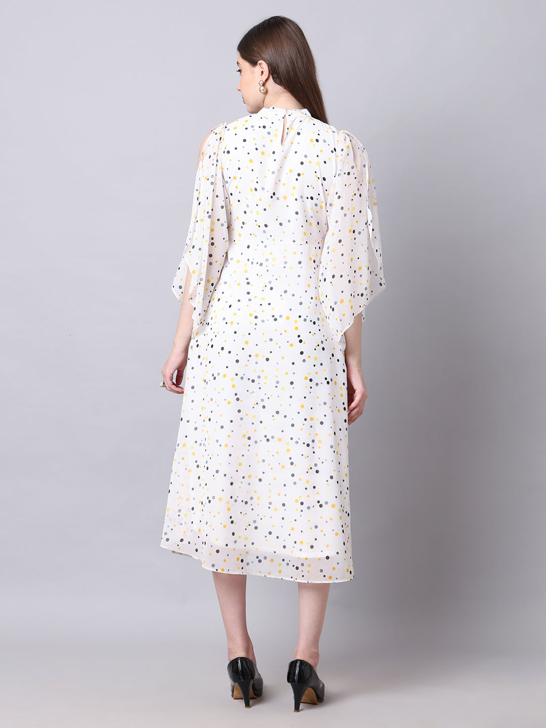 Exude Sun-soaked Polka Dot Dress White Dresses