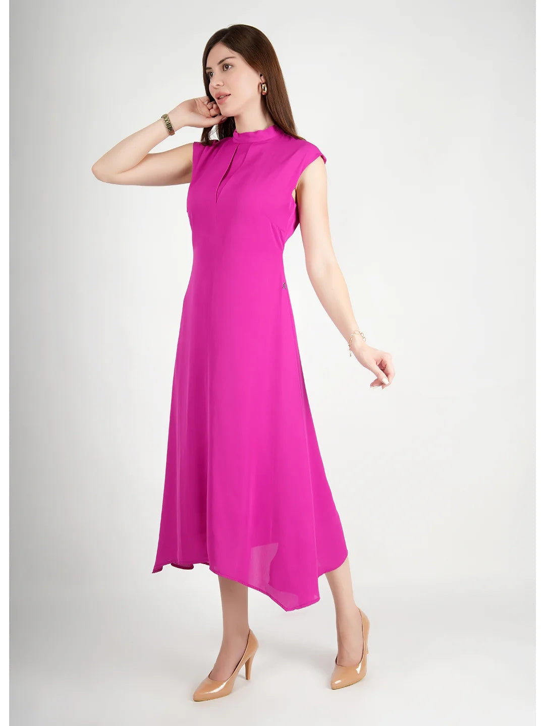 Exude Vibrance Open Back Midi Dress Rosy Pink Dresses
