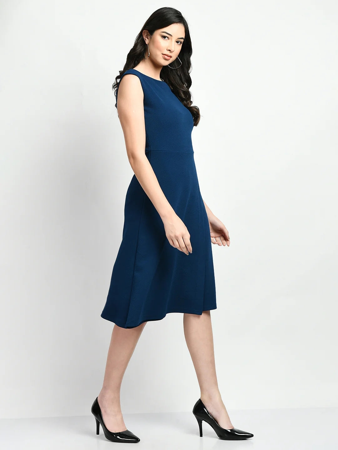 Exude Pride A-line Wrap Dress Royal Blue Dresses