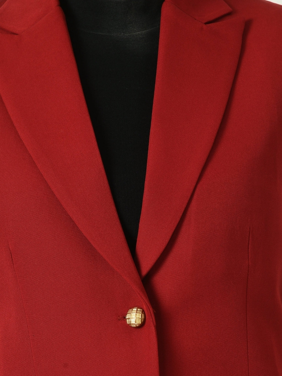 Exude Aspiration Sleeveless Blazer with Bootcut Trousers Red Co-ord Sets