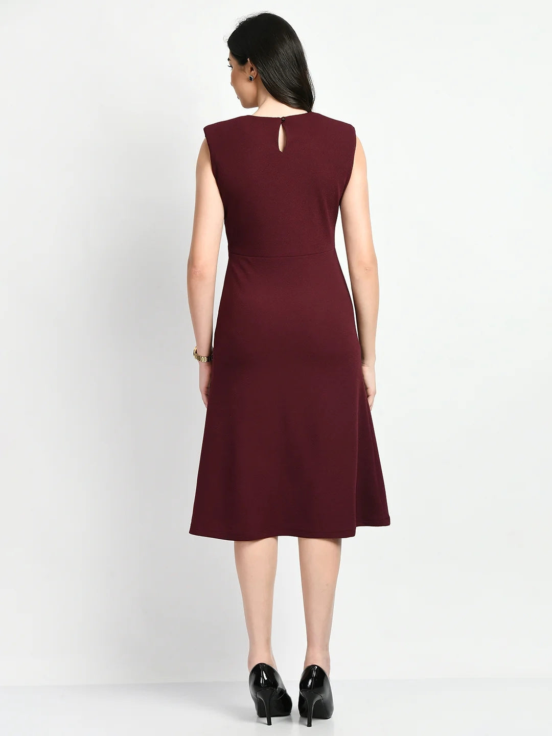 Exude Finesse Asymmetrical A-line Dress Wine Dresses