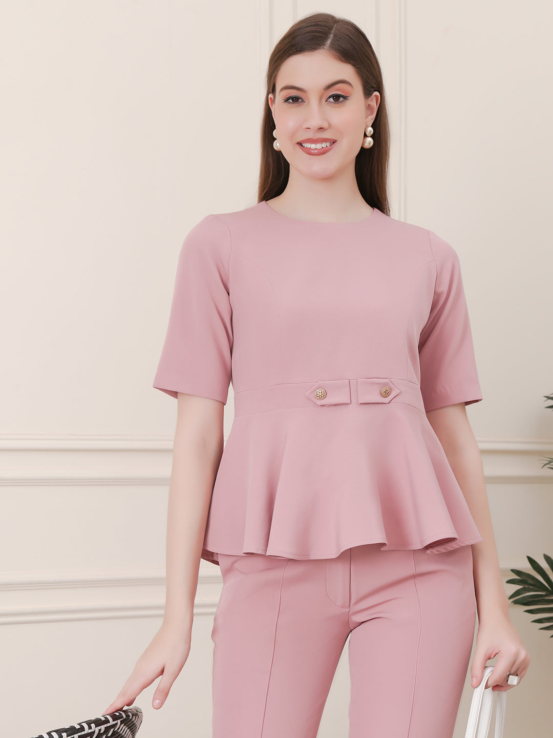 Exude Chic Revolution A-line Top Dusty Pink Tops
