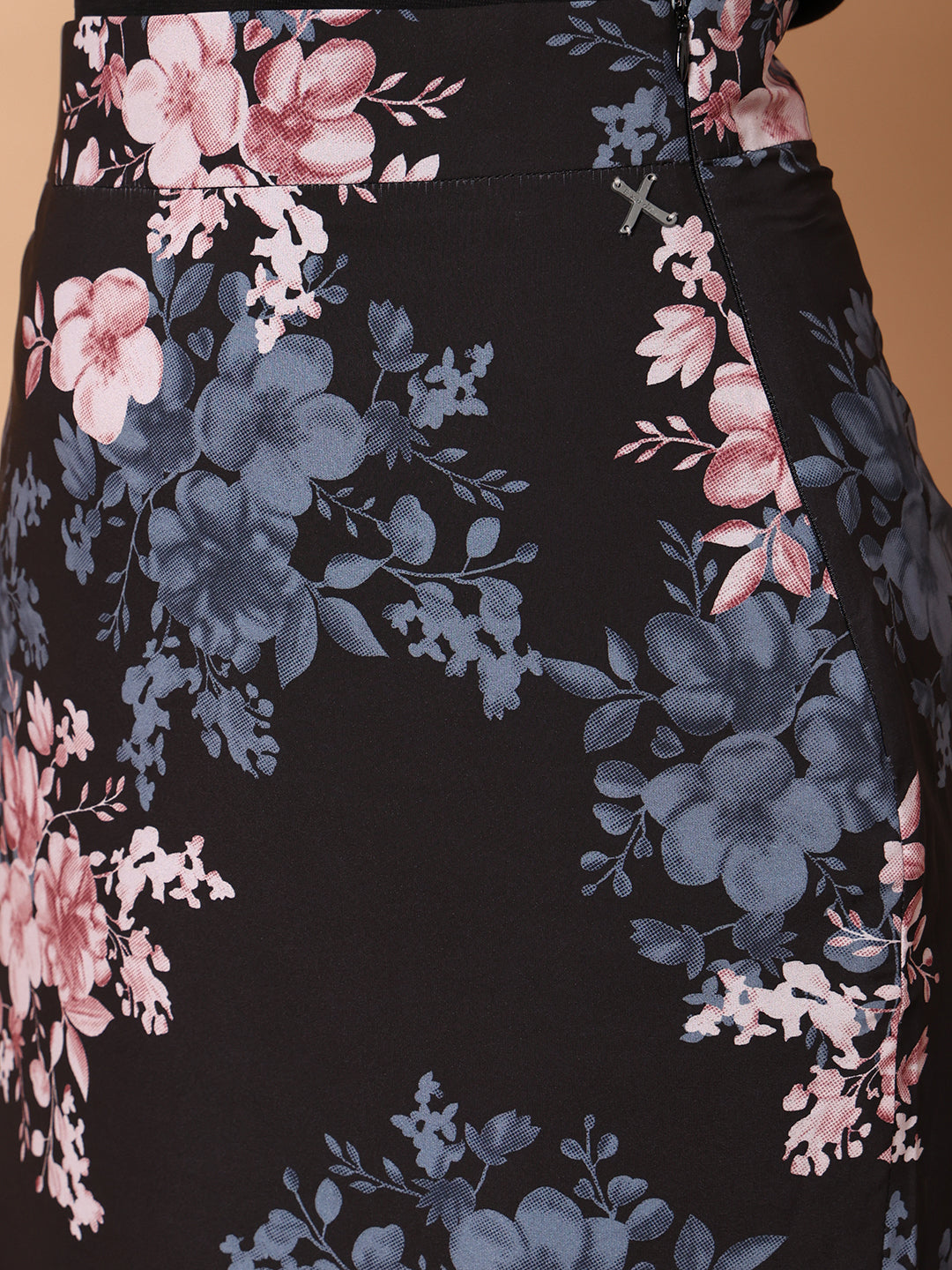 Exude Radiant Reflections Floral Midi Skirt Skirts