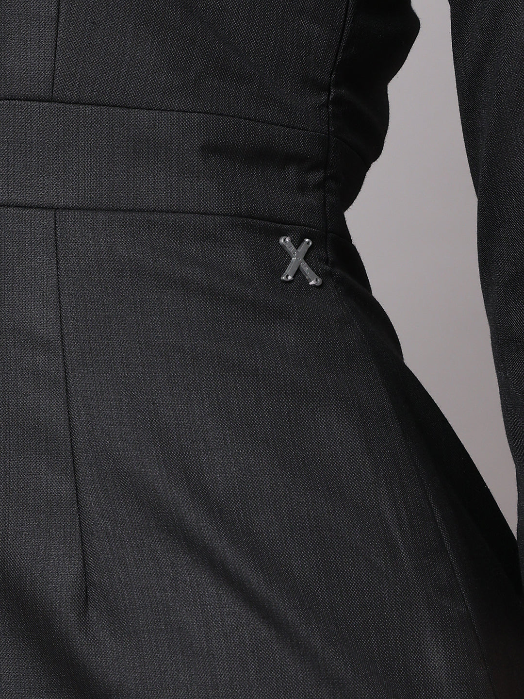 Exude Mystique Moments Suiting Fabric Square Neckline dress Black Dresses