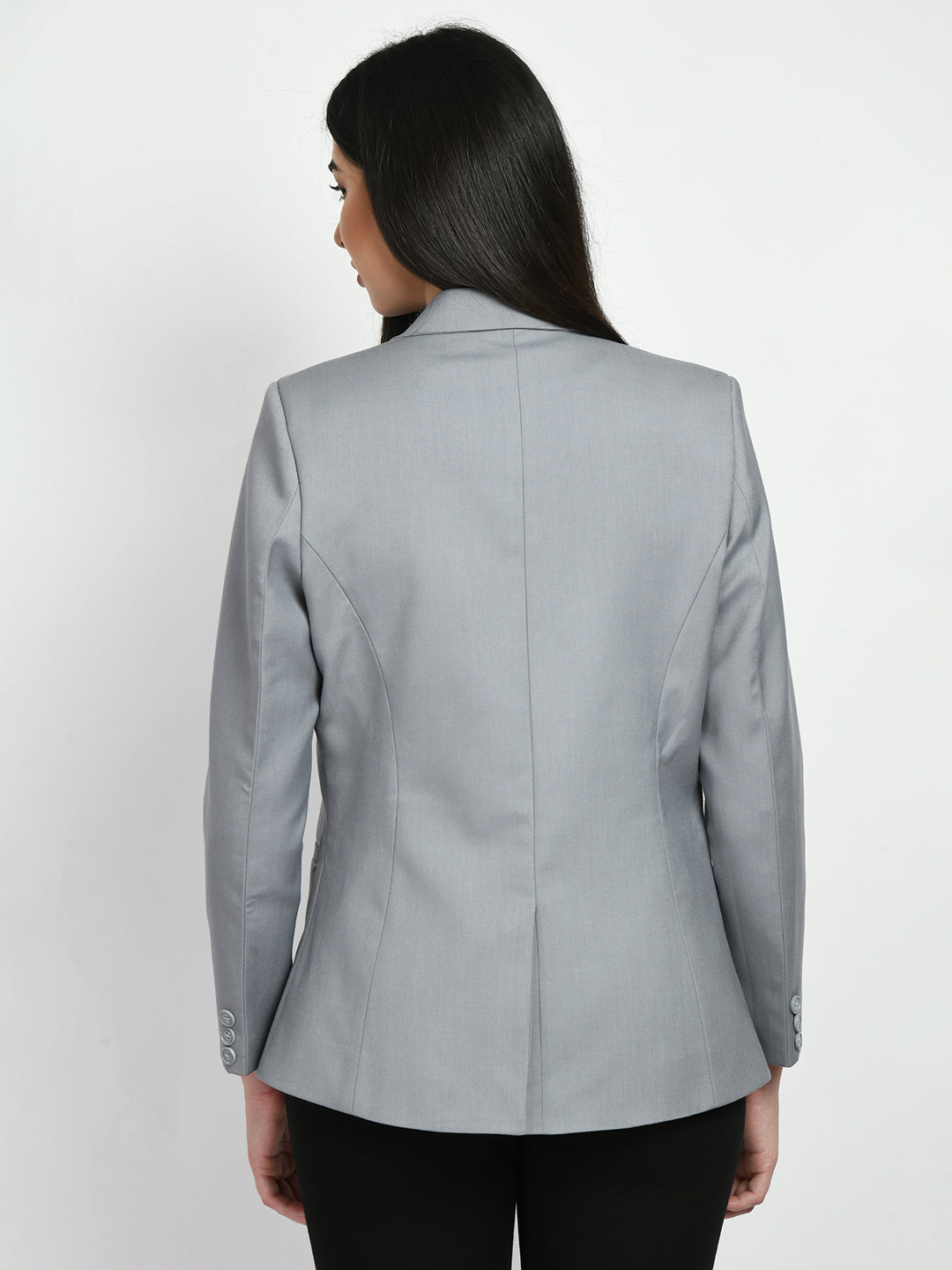 Exude Poise Double Breasted Medium Blazer Grey Blazers