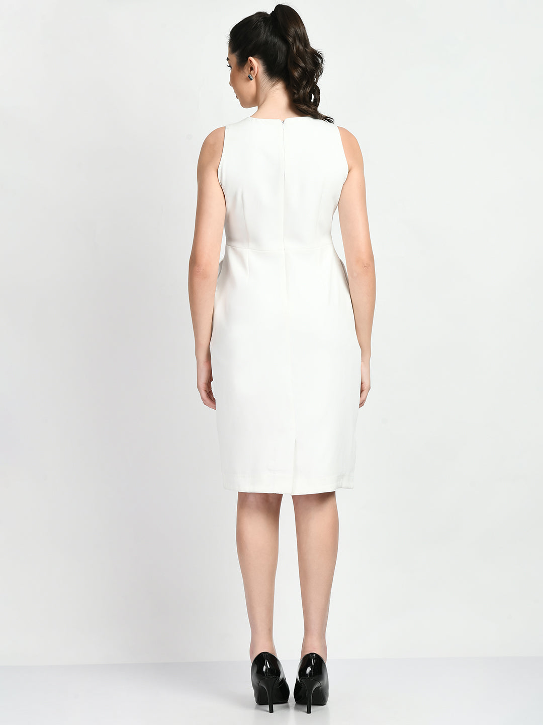 Exude Courage Sleeveless Sheath Dress White Dresses