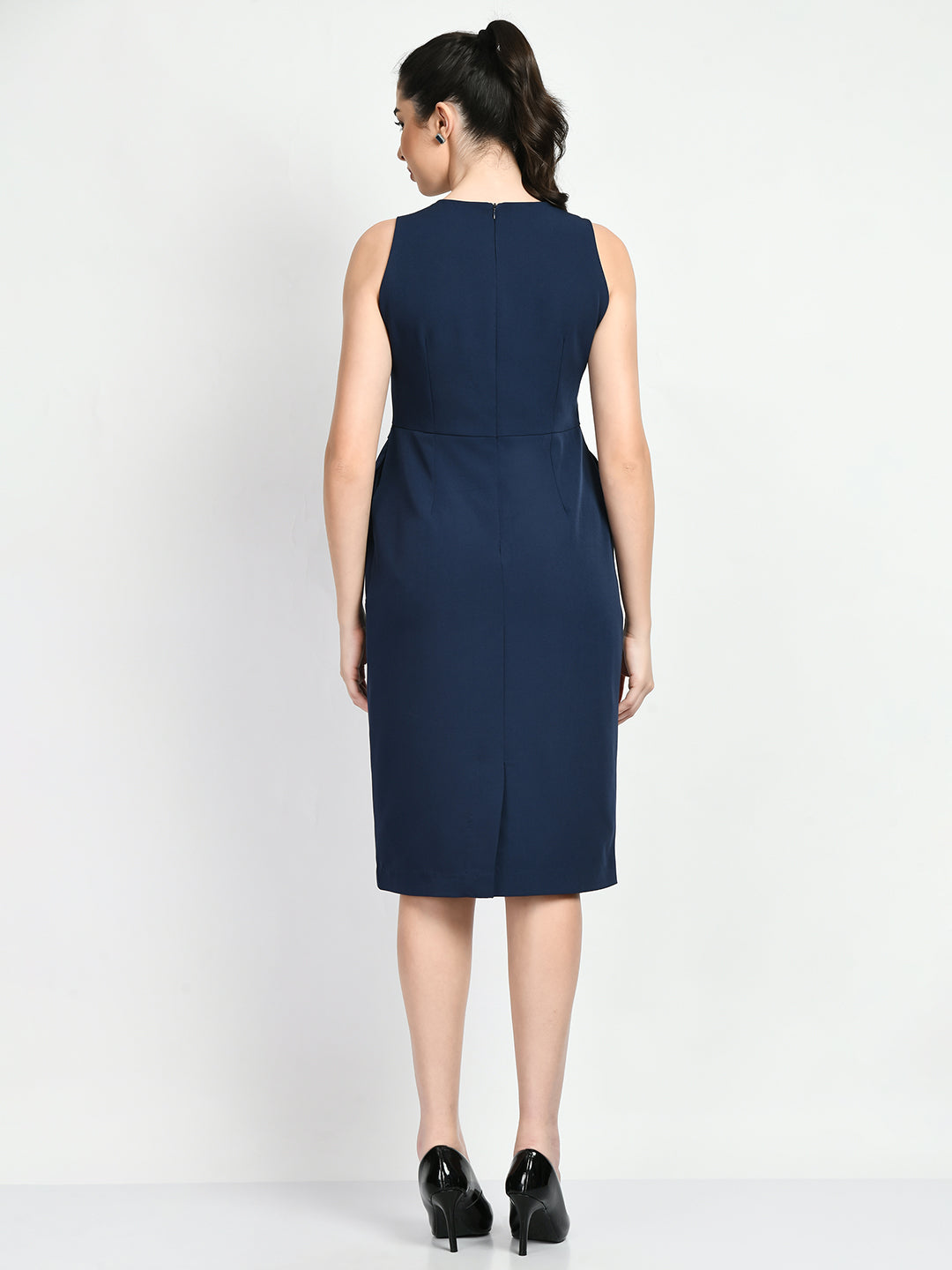 Exude Courage Sleeveless Sheath Dress Navy Dresses