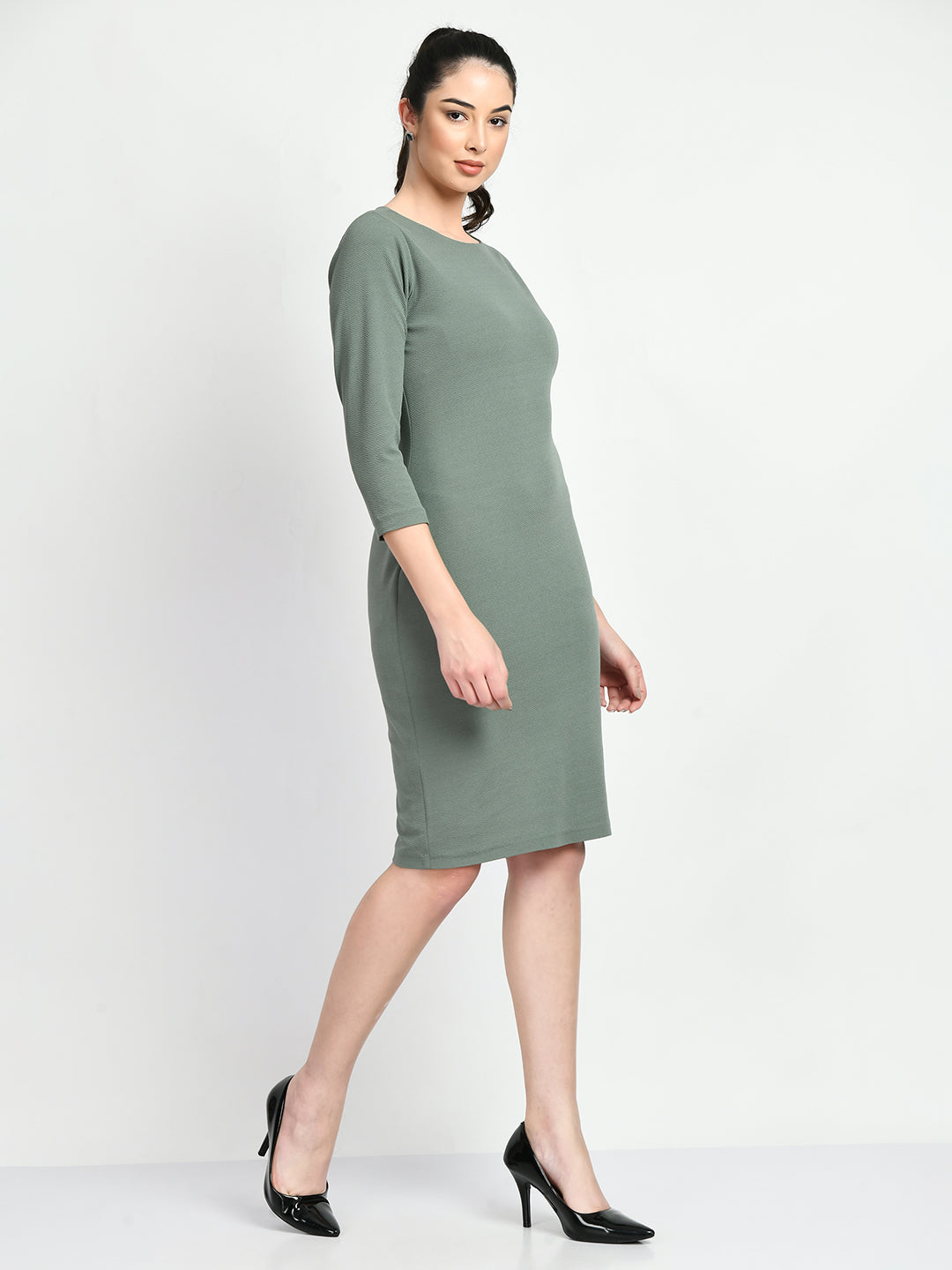 Exude Boldness Bodycon Dress Pista Green Dresses