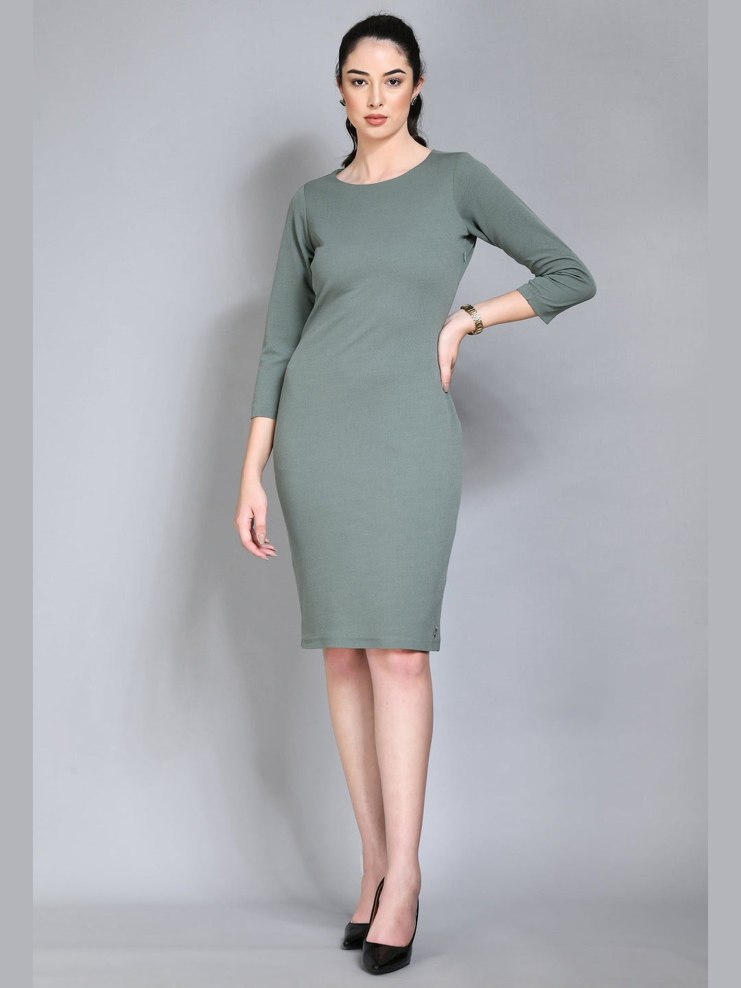 Exude Boldness Bodycon Dress Pista Green Dresses
