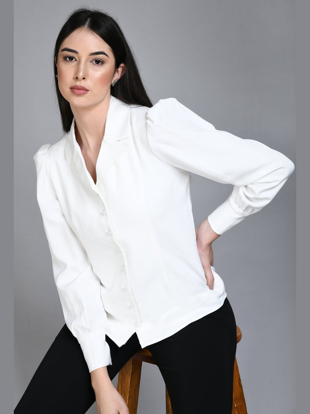 Exude Agility Blazer Top White Blazers