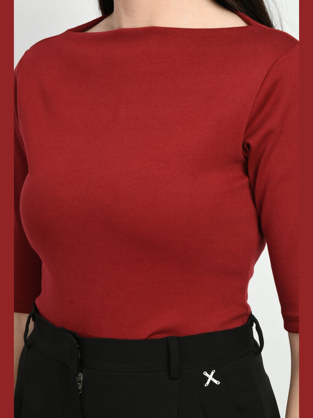 Exude Gratitude Boat Neck T-shirt Red T-Shirts