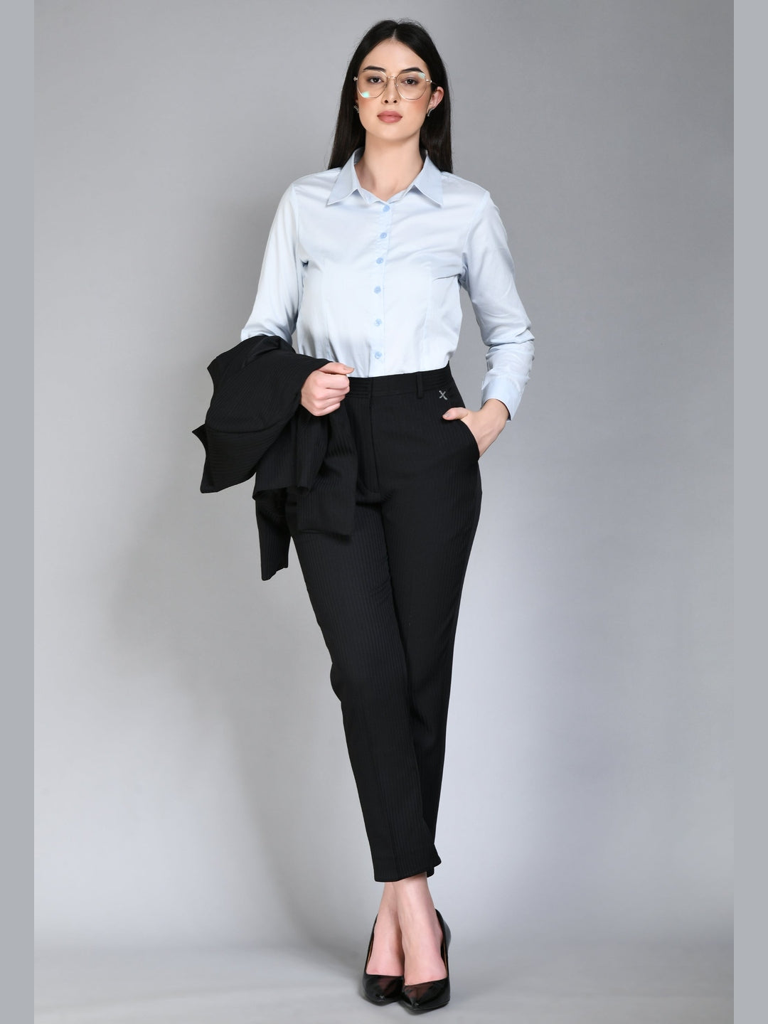 Exude Charisma Long Sleeves Formal Shirt Powder Blue Shirts