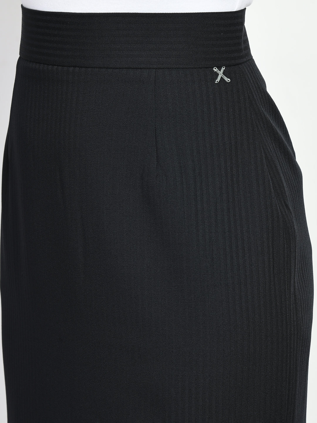Exude Humility Striped Pencil Skirt Black Skirt