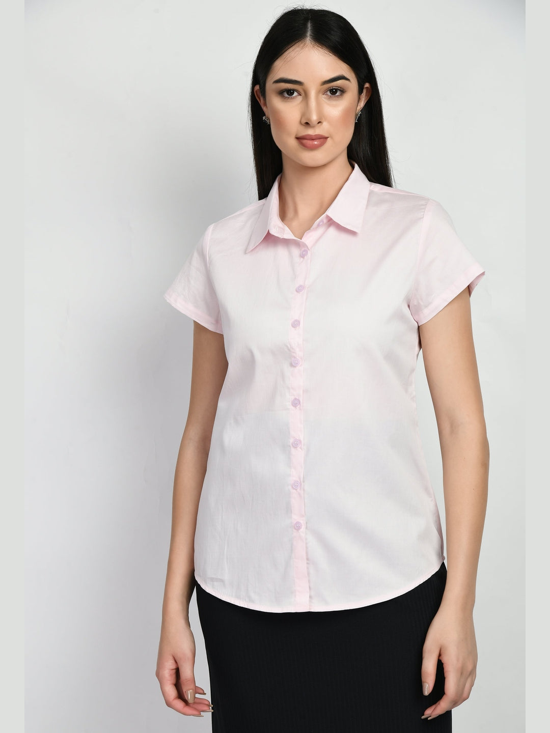Exude Creativity Cap Sleeves Shirt Blush Pink Shirts
